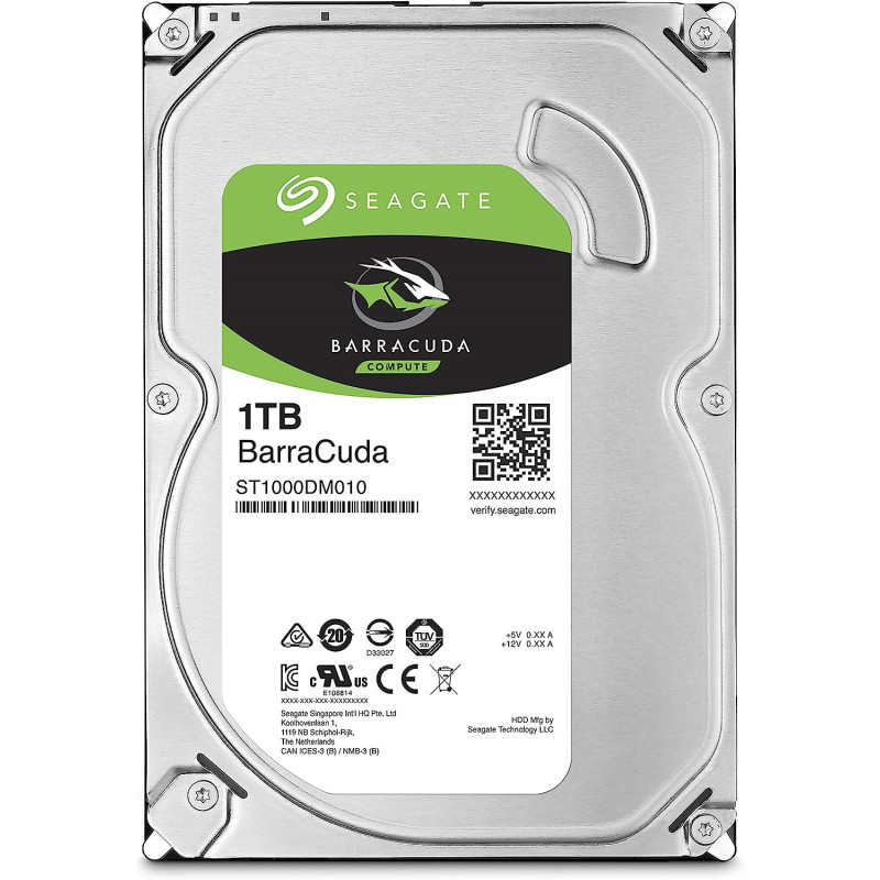 Seagate Barracuda 1TB 3.5 HDD (7200 RPM 64MB Cache SATA 6.0Gb/s) Internal Hard Drive, ST1000DM010
