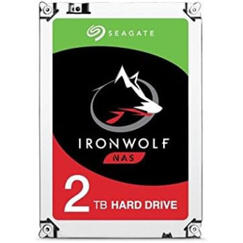 Seagate 2TB IronWolf NAS SATA 6Gb/s NCQ 64MB Cache 3.5 Internal Hard Drive, 5900 Rpm, Up to 180 MB/s Data Transfer Rate, 1.0 Million Hours MTBF, ST2000VN004