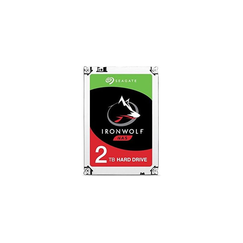 Seagate 2TB IronWolf NAS SATA 6Gb/s NCQ 64MB Cache 3.5 Internal Hard Drive, 5900 Rpm, Up to 180 MB/s Data Transfer Rate, 1.0 Million Hours MTBF, ST2000VN004