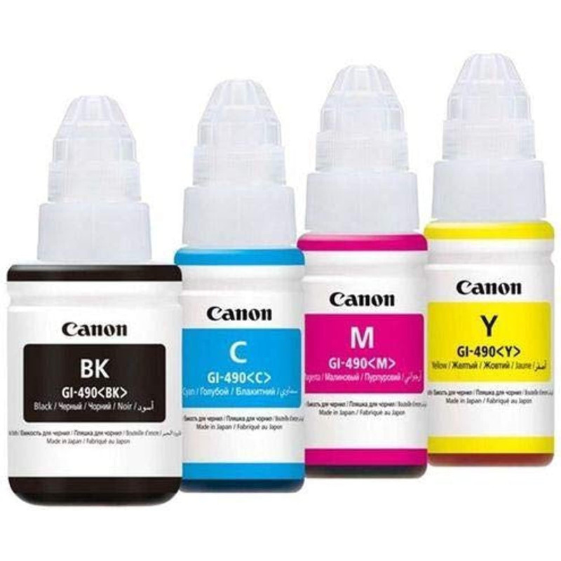 Canon Ink 4 Color 490 For Printer Canon G1400-2400-3400, Ink Cartridges