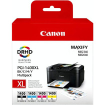 Canon PGI-1400XL High Yield BK/C/M/Y Multipack Ink Cartridge For Maxify MB2340 MB2040 MB2140 MB2710