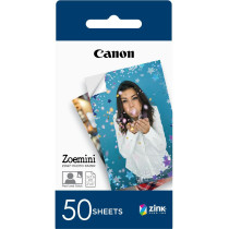 Canon ZINK Photo Paper Pack 50 Sheets of 2 Inches x 3 Inches ZINK Photo Paper Water & Tear Resistant Smudge Free Peel and Stick Back, Zoemini ZINK, XL
