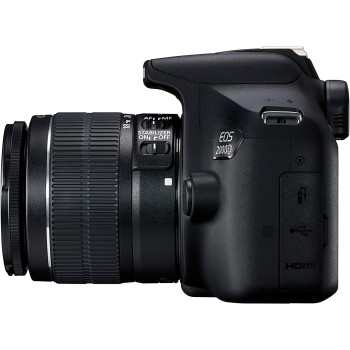 Canon 2728C003 EOS 2000D 18-55 EF-S, 24.1 MP, DSLR Camera, Black, DC III Lens Kit