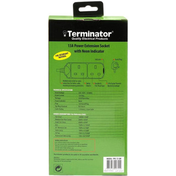 TERMINATOR Brand 2 way UK Socket Power Extension - TPB 12 5M