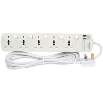 TERMINATOR 5 Way Universal Power Extension With 2 USB Option - TPB 5AU