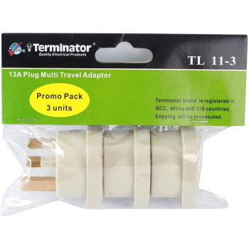 TERMINATOR Multi Traveler Adapter With Shutter & Indicator (UK to Universal) (3 Pcs) TL11-3
