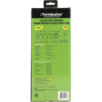 TERMINATOR Extension 4G/3M + 2 USB TPB 4AU Universal Socket W/Individual Switches & Indicators