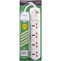 TERMINATOR 4 Way Power Extension Outlet With 2 USB Socket - TPB 14U2IA
