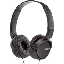 SONY MDR ZX110AP Wired On-Ear Headphones With Tangle Free Cable, 3.5 mm Jack, Headset With Mic For Phone Calls, Black, MDRZX110AP/B