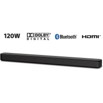 SONY 2.0 Ch 120W Single Soundbar With Bluetooth, Bass Reflex Speaker S Force Surround, Black, Ht-S100F