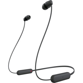 SONY WI C100 Wireless in Ear Bluetooth Headphones with Built in Microphone, Black, WIC100/B, WI-C100-Black, Small