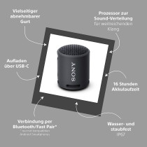 SONY Srs-Xb13 Compact And Portable Waterproof Wireless Bluetooth Speaker With Extra Brass, Black