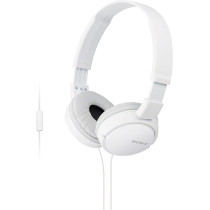 SONY MDR ZX110AP Wired On Ear Headphones With Tangle Free Cable, 3.5Mm Jack, Headset With Mic For Phone Calls, White, MDRZX110AP/W