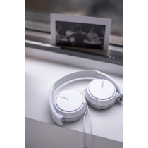 SONY MDR ZX110AP Wired On Ear Headphones With Tangle Free Cable, 3.5Mm Jack, Headset With Mic For Phone Calls, White, MDRZX110AP/W