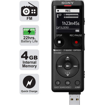 SONY Icd-Ux570F Icd-Ux570 Series Digital Voice Recorder - Black