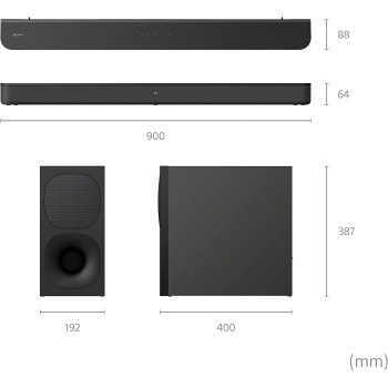 SONY HT-S400 2.1ch Soundbar With Powerful Wireless Subwoofer, S-Force PRO Front Surround Sound and Dolby Digital (330W, Wireless Connectivity, Bluetooth)