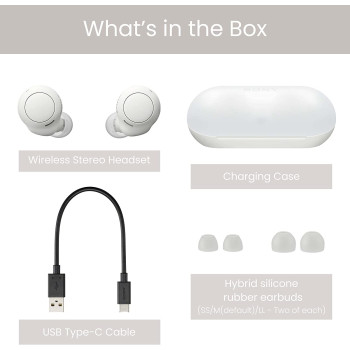 SONY WF-C500 True Wireless Headphones With Built-In Mic, Reliable Bluetooth Connection - White