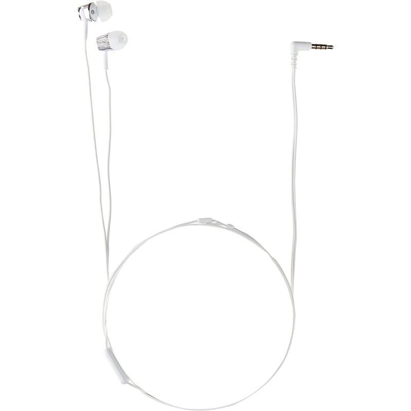 SONY Mdr-Ex155Ap Wired In-Ear Headphones With Tangle Free Cable, 3.5mm Jack, Earphone With Mic For Phone Calls, White