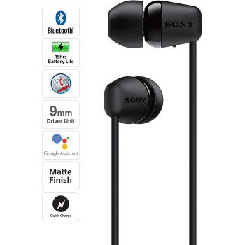 SONY WI-C200 Wireless Neck-Band Headphones With Up To 15 Hours of Battery Life - Black