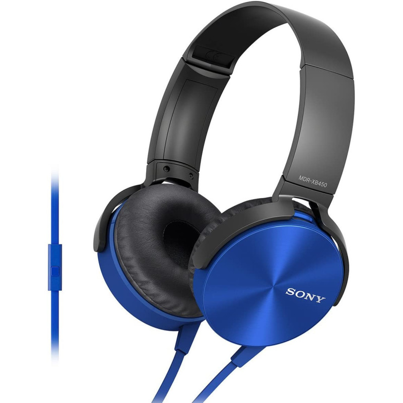 SONY Mdr-Xb450Ap/L Headphones For Smartphones - Blue, Universal