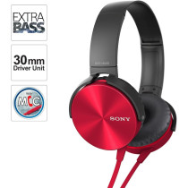 SONY Mdr-Xb450Ap On-Ear Extra Bass Headphones With Mic (Red)