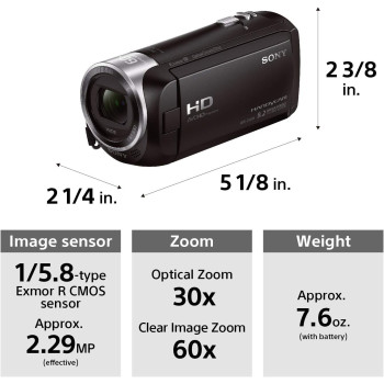 SONY 9.2Mp, Full HD Camcorder, Black - Hdr-Cx405