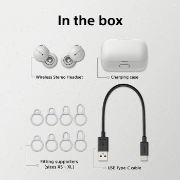 SONY LinkBuds - New Concept Open Ring Design Allows Conversations Without Removing Earbuds And To Stay Safe While Running - White