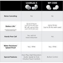 SONY WF-C500 Truly Wireless In-Ear Bluetooth Earbud Headphones With Mic And IPX4 Water Resistance, Black