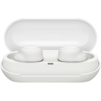 SONY Wf-C500 True Wireless Headphones - Up To 20 Hours Battery Life With Charging Case - Voice Assistant Compatible - Built-In Mic For Phone Calls - Reliable Bluetooth Connection - White