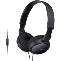 SONY MDR-ZX110AP On-ear Headphones Corded Foldable Headset, Black