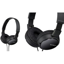 SONY MDR-ZX110AP On-ear Headphones Corded Foldable Headset, Black