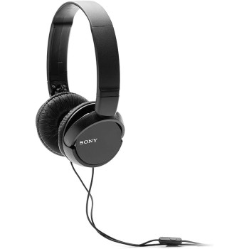 SONY MDR-ZX110AP On-ear Headphones Corded Foldable Headset, Black