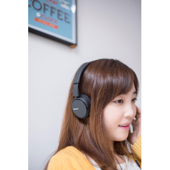 SONY MDR-ZX110AP On-ear Headphones Corded Foldable Headset, Black