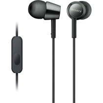 SONY MDREX155AP In-Ear Earbud Headphones/Headset With Mic For Phone Call, Black (MDR-EX155AP/B)