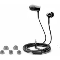 SONY MDREX155AP In-Ear Earbud Headphones/Headset With Mic For Phone Call, Black (MDR-EX155AP/B)