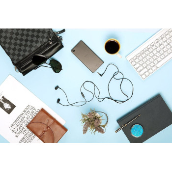 SONY MDREX155AP In-Ear Earbud Headphones/Headset With Mic For Phone Call, Black (MDR-EX155AP/B)