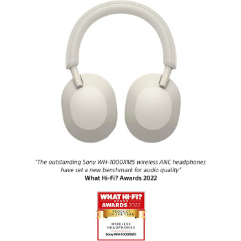 SONY WH 1000XM5 Noise Cancelling Wireless Headphones 30 Hours Battery Life Over-Ear Style Optimised For Alexa And The Google Assistant With Built In Mic For Phone Calls Silver, One Size
