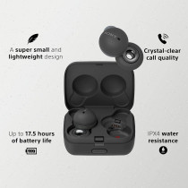 SONY LinkBuds - New Concept Open Ring Design Allows Conversations Without Removing Earbuds And To Stay Safe While Running - Grey Headphone