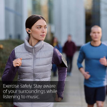 SONY LinkBuds - New Concept Open Ring Design Allows Conversations Without Removing Earbuds And To Stay Safe While Running - Grey Headphone