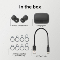 SONY LinkBuds - New Concept Open Ring Design Allows Conversations Without Removing Earbuds And To Stay Safe While Running - Grey Headphone