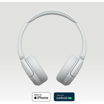 SONY WH-CH520 Wireless Bluetooth Headphones - Up To 50 Hours Battery Life With Quick Charge, On-Ear Style - White