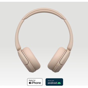 SONY WH-CH520 Wireless Bluetooth Headphones - Up To 50 Hours Battery Life With Quick Charge, On-Ear Style - Beige