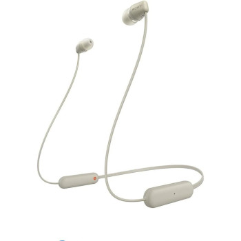 SONY WI-C100/CZ UC WI-C100 Wireless In-Ear Headphones With Neckband And Microphone For Hands Free Calling, Beige