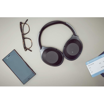 SONY Noise Cancelling Headphones WH1000XM2: Over Ear Wireless Bluetooth Headphones With Microphone - Hi Res Audio and Active Sound Cancellation - Black (2017 model)