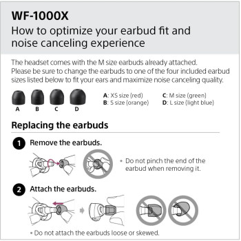 SONY Noise Cancelling True Wireless Headphones, Black - Wf1000X/B