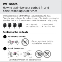 SONY Noise Cancelling True Wireless Headphones, Black - Wf1000X/B