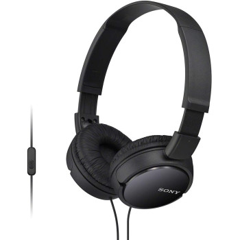 SONY MDR-ZX110AP Extra Bass Wired Headphones With Mic, Smartphone Headset For iPhone & Android With in-Line Remote & Microphone, Neodymium Magnets & 30mm Drivers, Black (Certified Refurbished)