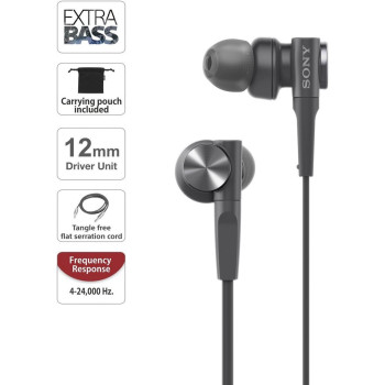 SONY MDR-XB55 Extra-Bass in-Ear Headphones (Black)