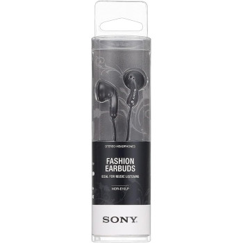 SONY MDRE9LP/BLK SONY MDR-E9LP Earphone - Stereo - Black - Mini-phone - Wired - 16 Ohm - 18 Hz 22 kHz - Earbud - Binaural - Open - 3.94 ft Cable