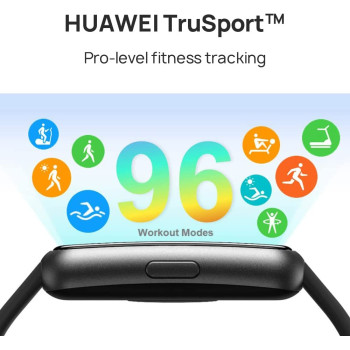 HUAWEI Band 7 Smartwatch Health And Fitness Tracker, Slim Bezel-Less Screen, Graphite Black, 55029045, Small